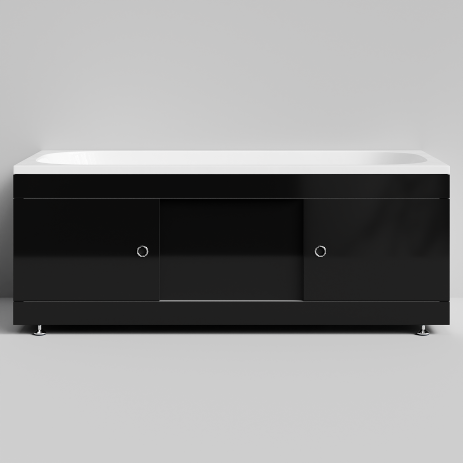 Экран под ванну Vod-ok Купе 150 раздвижной Черный глянец