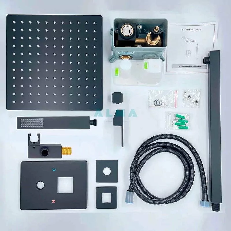 Душевой комплект ALMAes Leine TVZ-0810 черный матовый