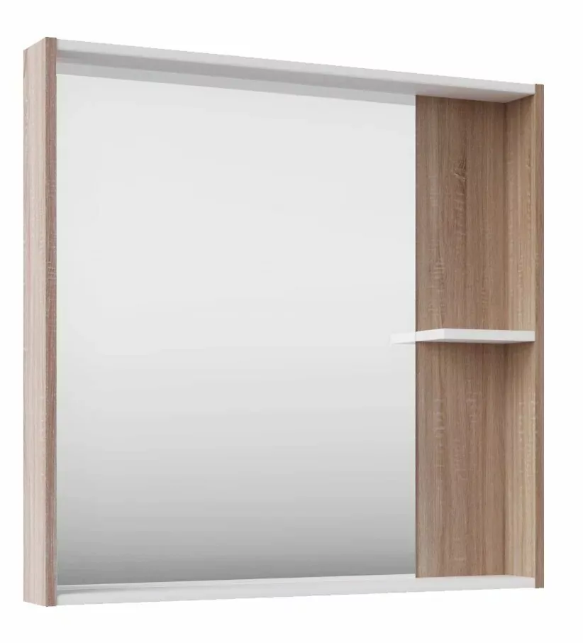 Зеркало шкаф Асб-мебель Адель 80 белый/дуб сонома