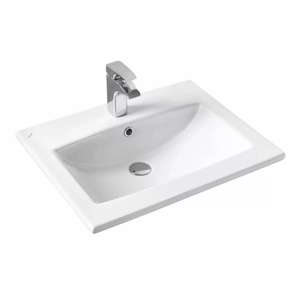 Тумба подвесная Асб-мебель Диана 60 с раковиной Элина 60, белый глянец/светлое дерево