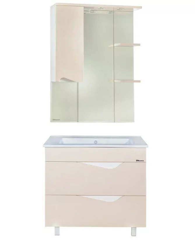 Тумба с раковиной Bellezza Эйфория 85 напольная, бежевая