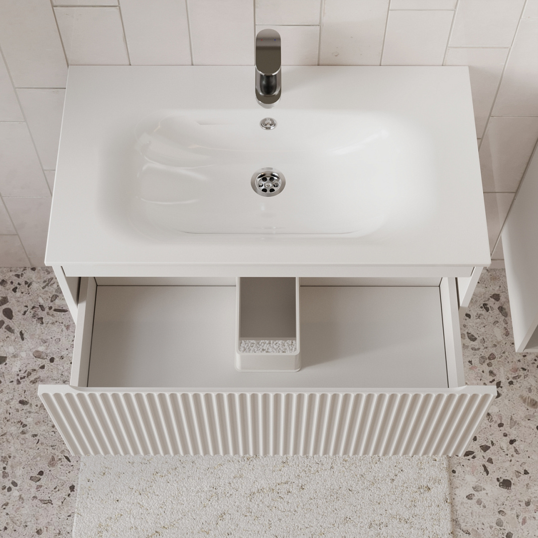 Тумба с раковиной подвесная (80 см) Terminus Sicilia SIC10801900301O, белый