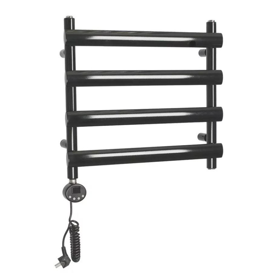 Полотенцесушитель электрический Domoterm Альфа П4 500х496 EL левый, черный матовый