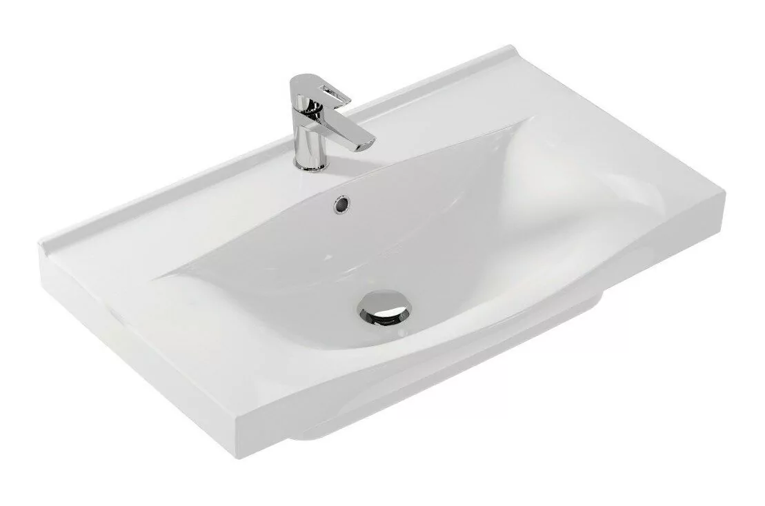 Тумба c раковиной Bellezza Санриса 80 подвесная, 2 ящика, белая