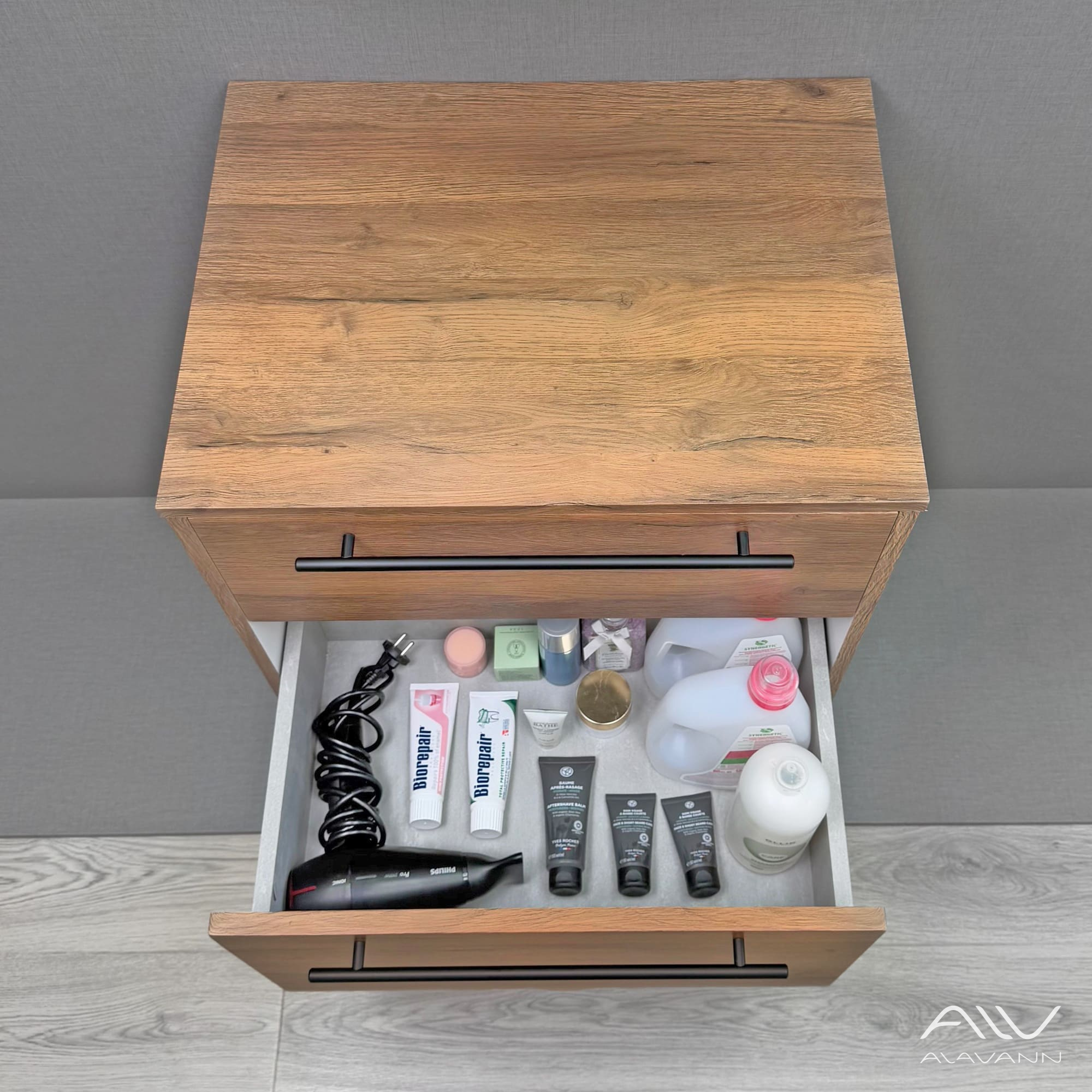 Тумба подвесная Alavann Rondo 60 под накладную раковину, дуб