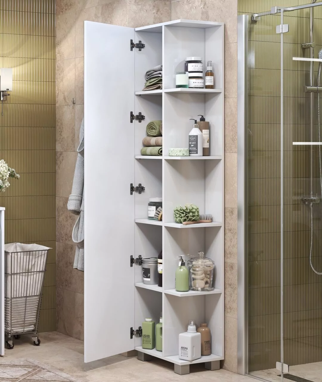 Пенал напольный Vigo Urban 45 L/R с зеркалом, белый