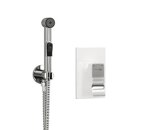 Смеситель с гигиеническим душем WasserKRAFT A010657 WHITE хром/белый