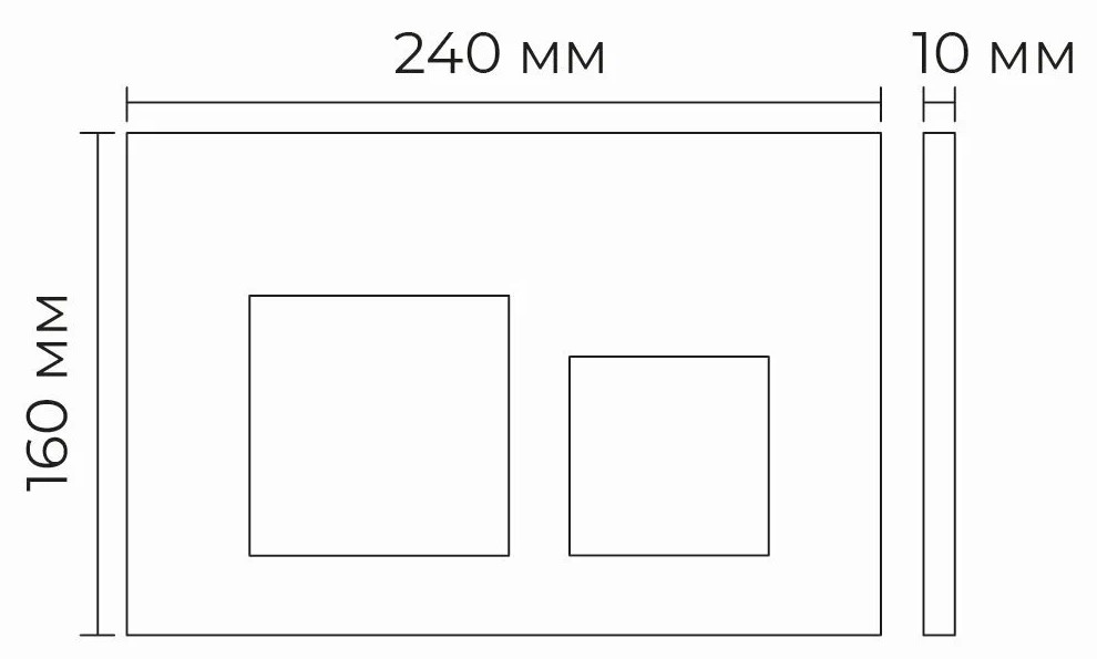 Клавиша смыва для инсталляции Terminus Classic кнопка квадрат, цвет золото брашированное