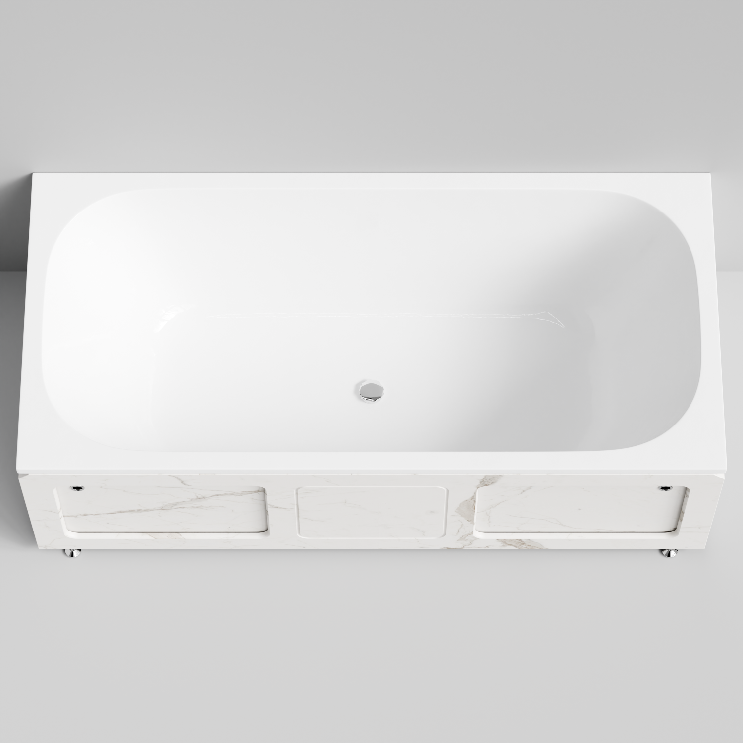 Экран под ванну Vod-ok Хит 180 раздвижной Мрамор Белый натур милк