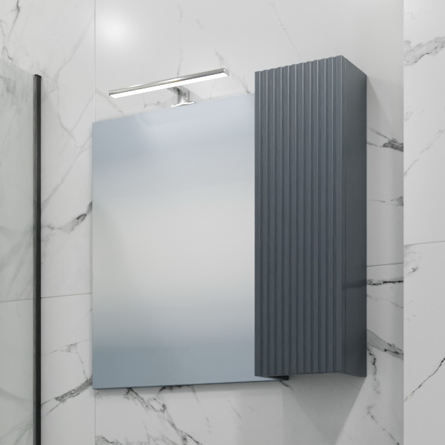 Зеркало-шкаф Санта Альтаир 70 R свет, графит матовый