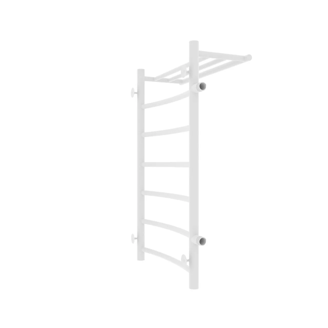 Полотенцесушитель водяной Laris Классик П7 500х800 L МЦ 500-1, боковой, с полкой, белый матовый