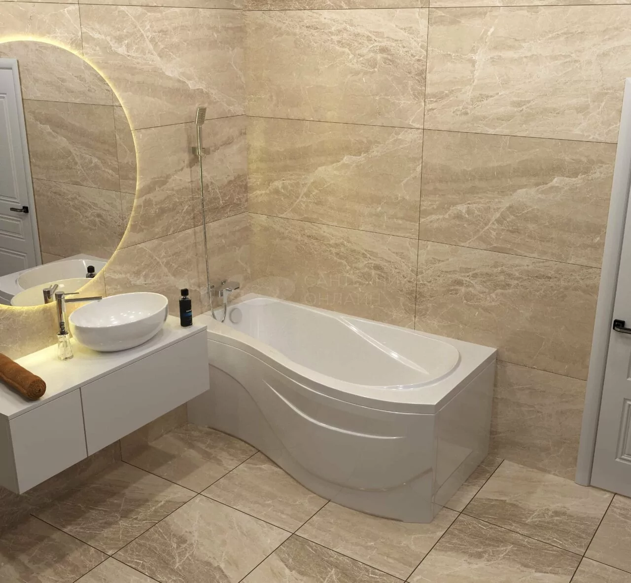 Ванна акриловая Timo Vino 150x90 правая