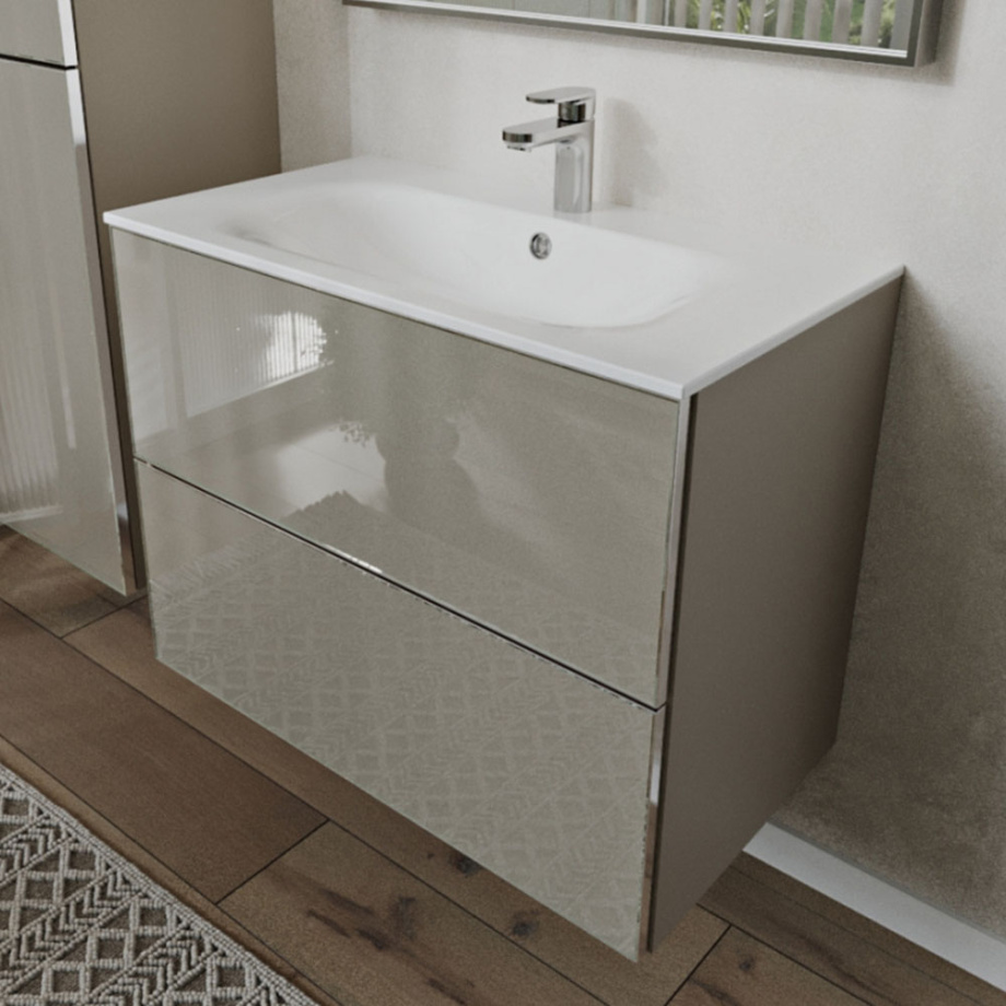 Тумба с раковиной подвесная (80 см) Terminus Vega VEG10802200501OSL, капучино