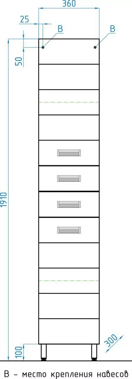 Пенал Style Line Ирис 36 напольный, белый