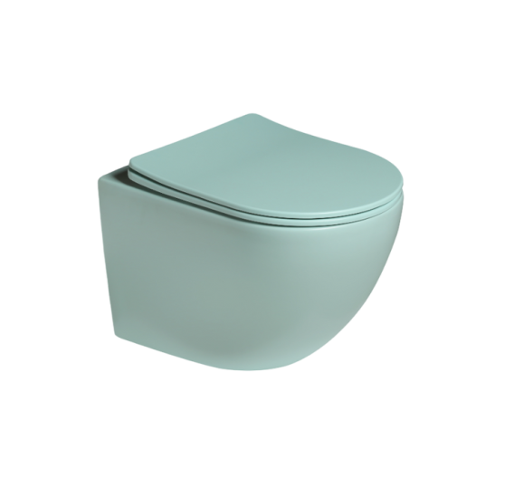 Унитаз SantiLine SL-5005T-LG подвесной, с микролифтом, светло-зеленый матовый