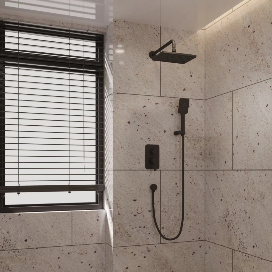 Встраиваемая душевая система Veconi VERONA VE-510-B-C4, Чёрный матовый