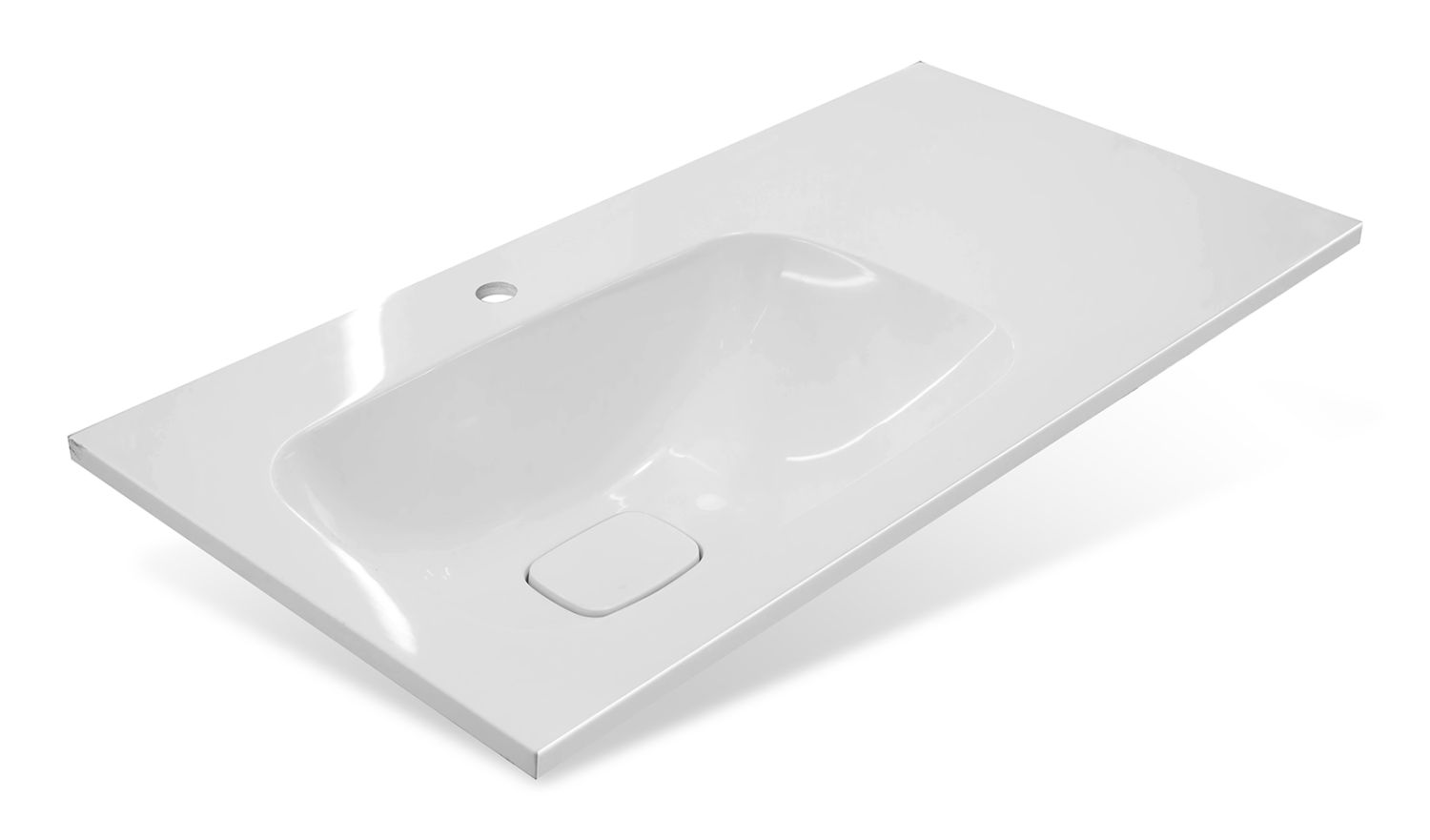 Тумба с раковиной Misty Купер 90 с бельевой корзиной L, белый