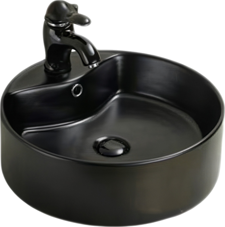 Раковина SantiLine SL-1069MB накладная, черный матовый