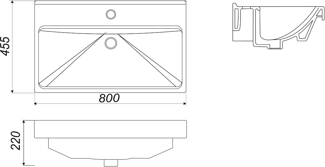 Тумба подвесная SanStar Riana 80 с раковиной Фест 80, cappuccino