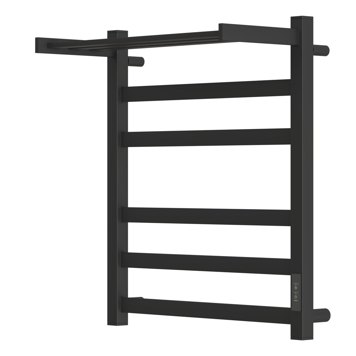 Полотенцесушитель электрический APEXTERMO Terra TR01165BM 600x500 с полкой, черный матовый