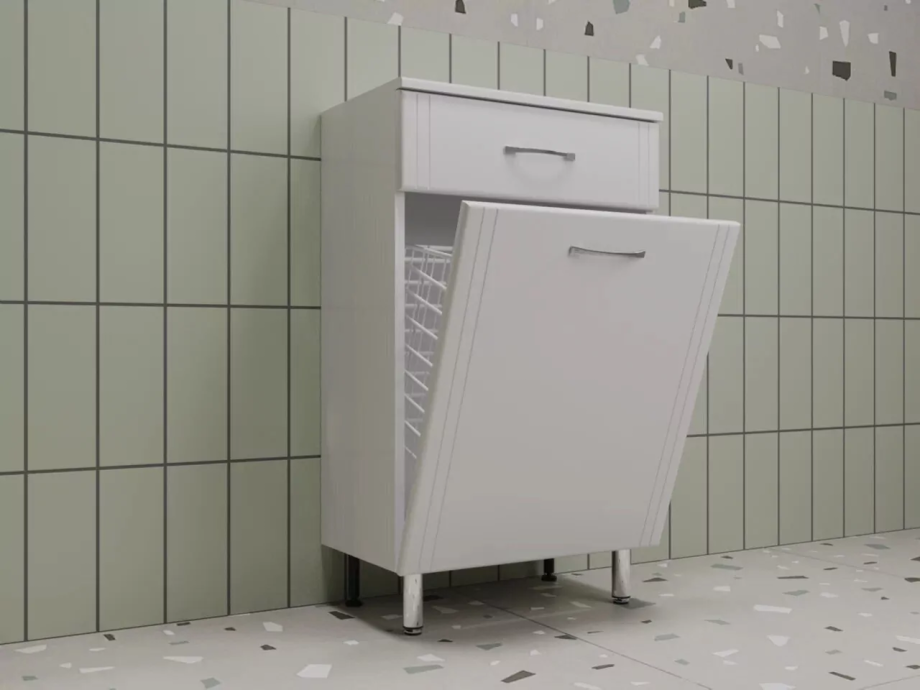 Тумба-комод Style Line Эко Стандарт 50 с корзиной, белая