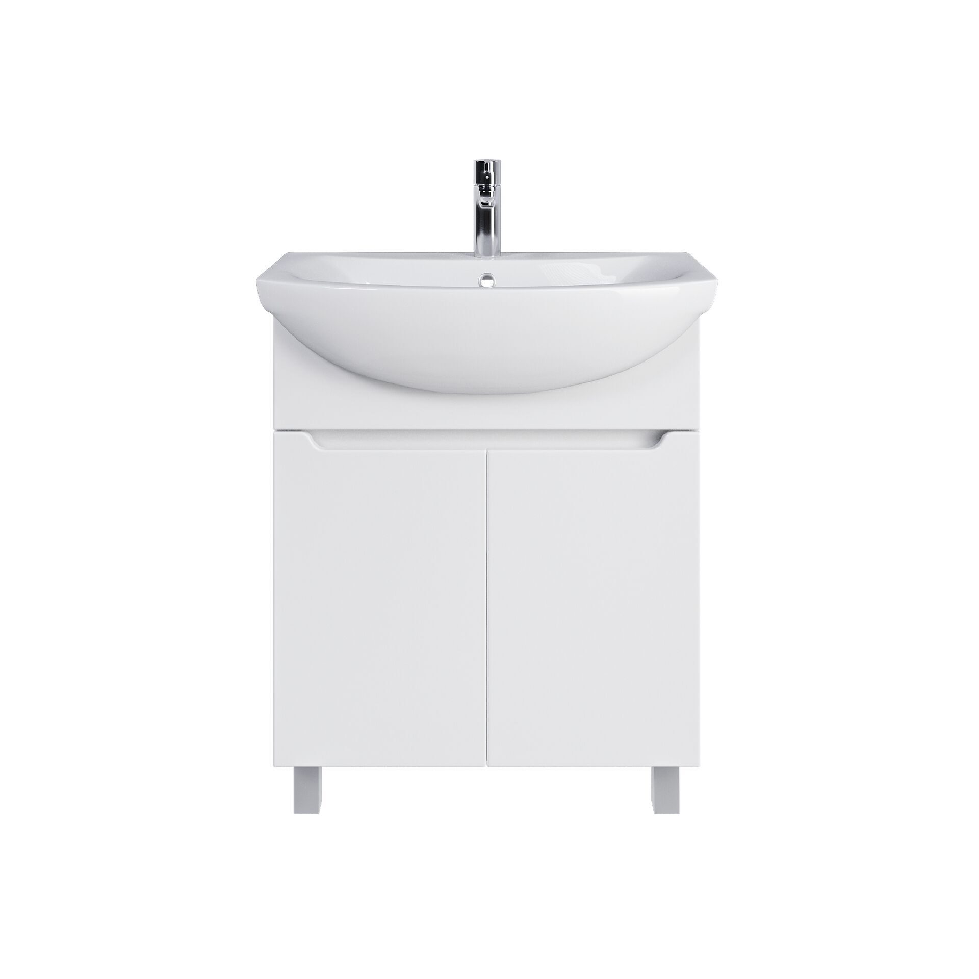 Тумба напольная SanStar Лайн 70 с раковиной Балтика 70 (комплект), белая