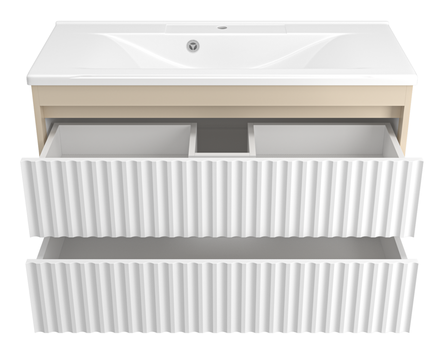 Тумба с раковиной Brevita Balaton 100 подвесная, белый/бежевый