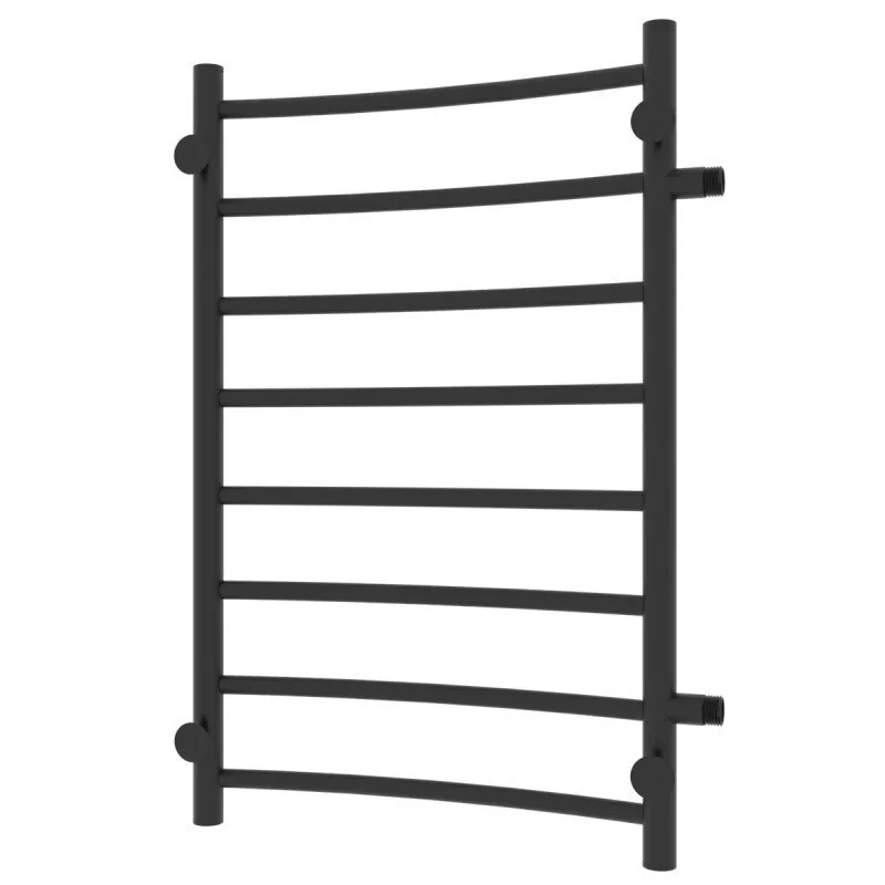 Полотенцесушитель водяной Laris Классик П8 500х800 МЦ 500-1 боковой, черный матовый