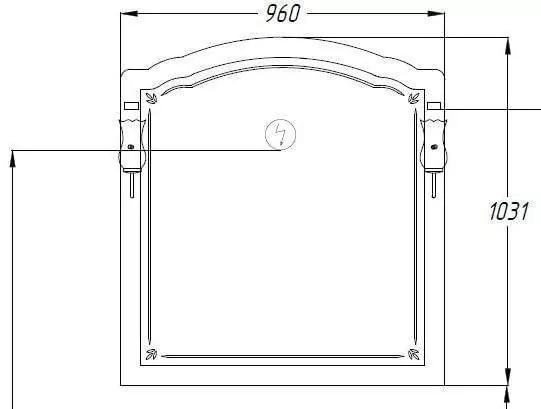 Зеркало Opadiris Лоренцо 100 свет, белый матовый
