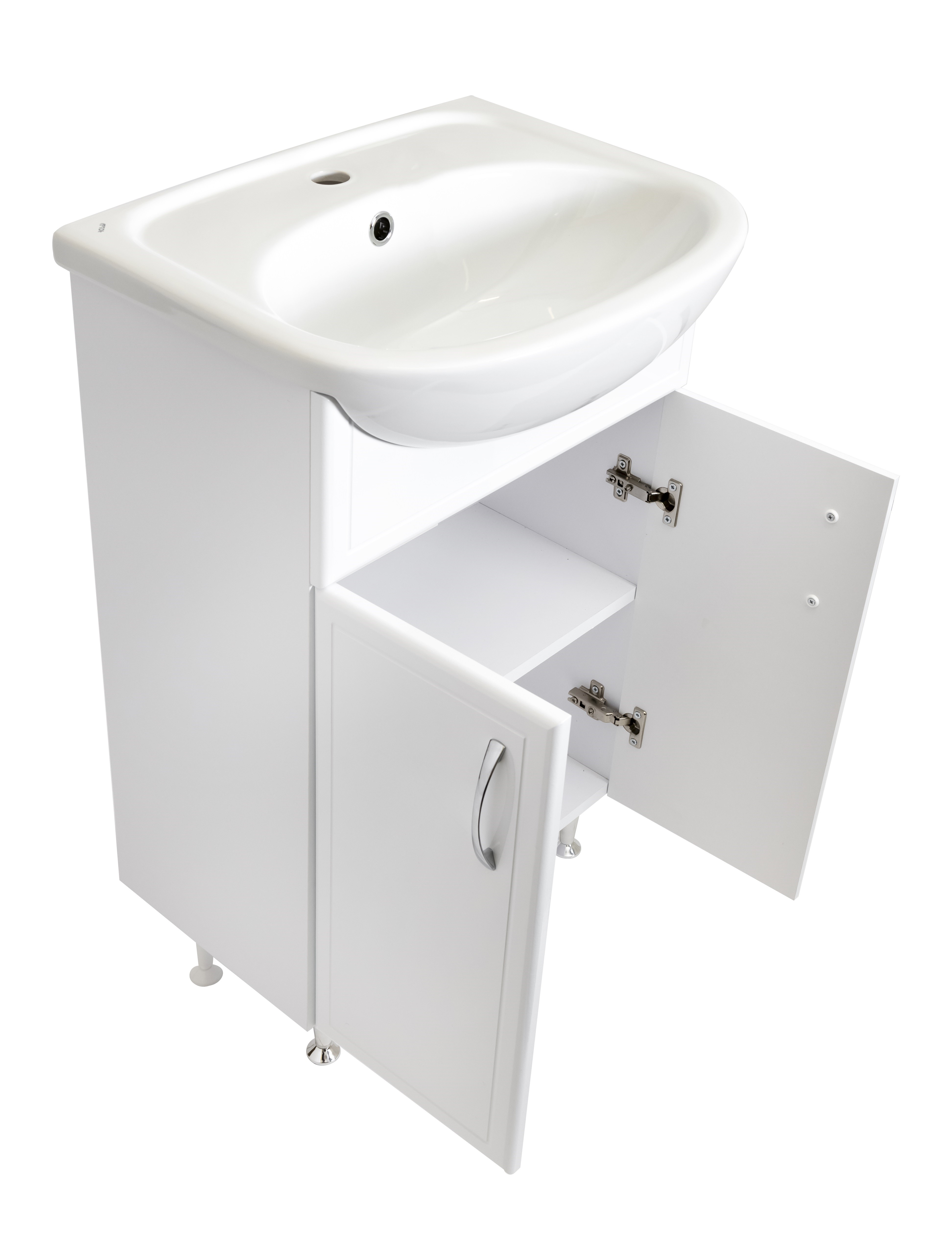 Тумба Stella Polar Концепт 55 с раковиной Уют 55 напольная, белая