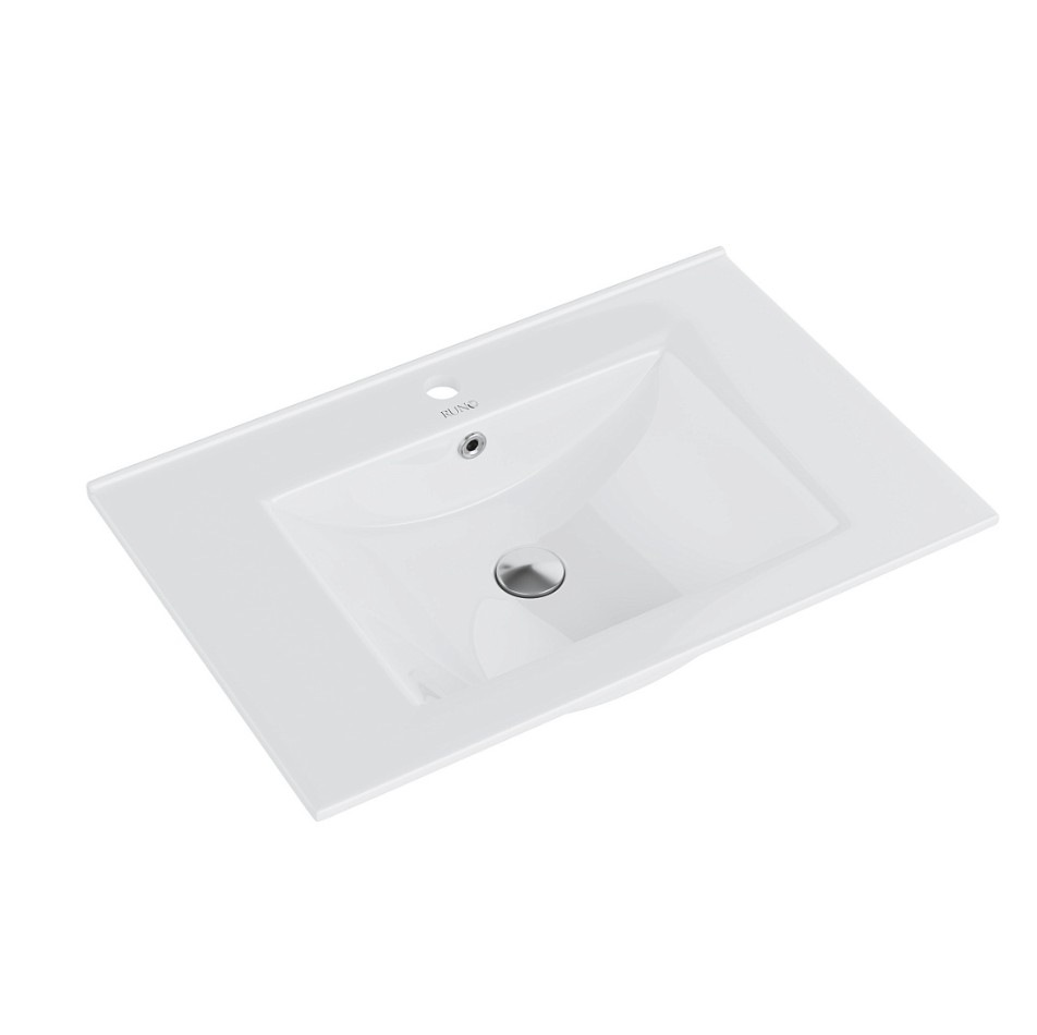 Тумба подвесная Runo Лина 80 с раковиной Teffy 80, белый