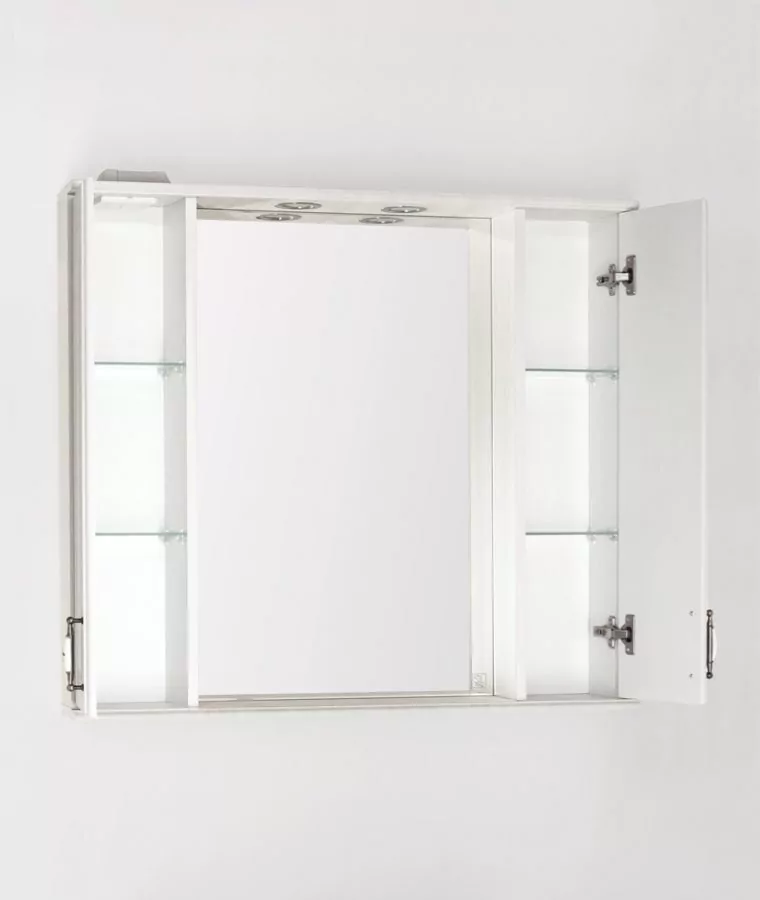 Зеркало со шкафчиком Style Line Олеандр-2 90/С свет, рельеф пастель