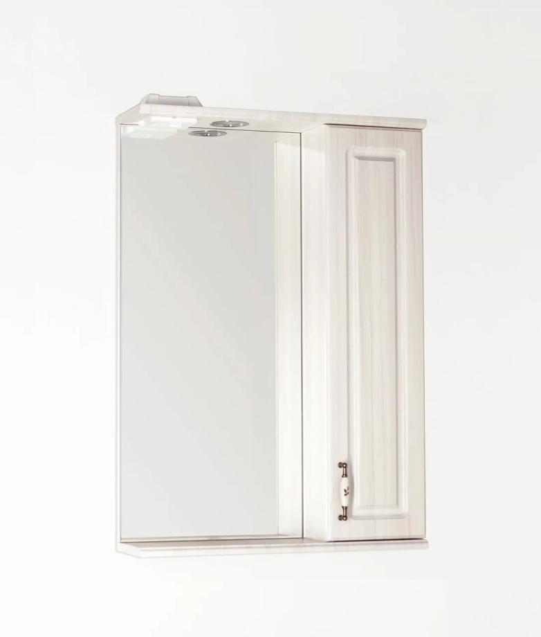 Зеркало-шкаф Style Line Олеандр-2 55/С R свет, рельеф пастель