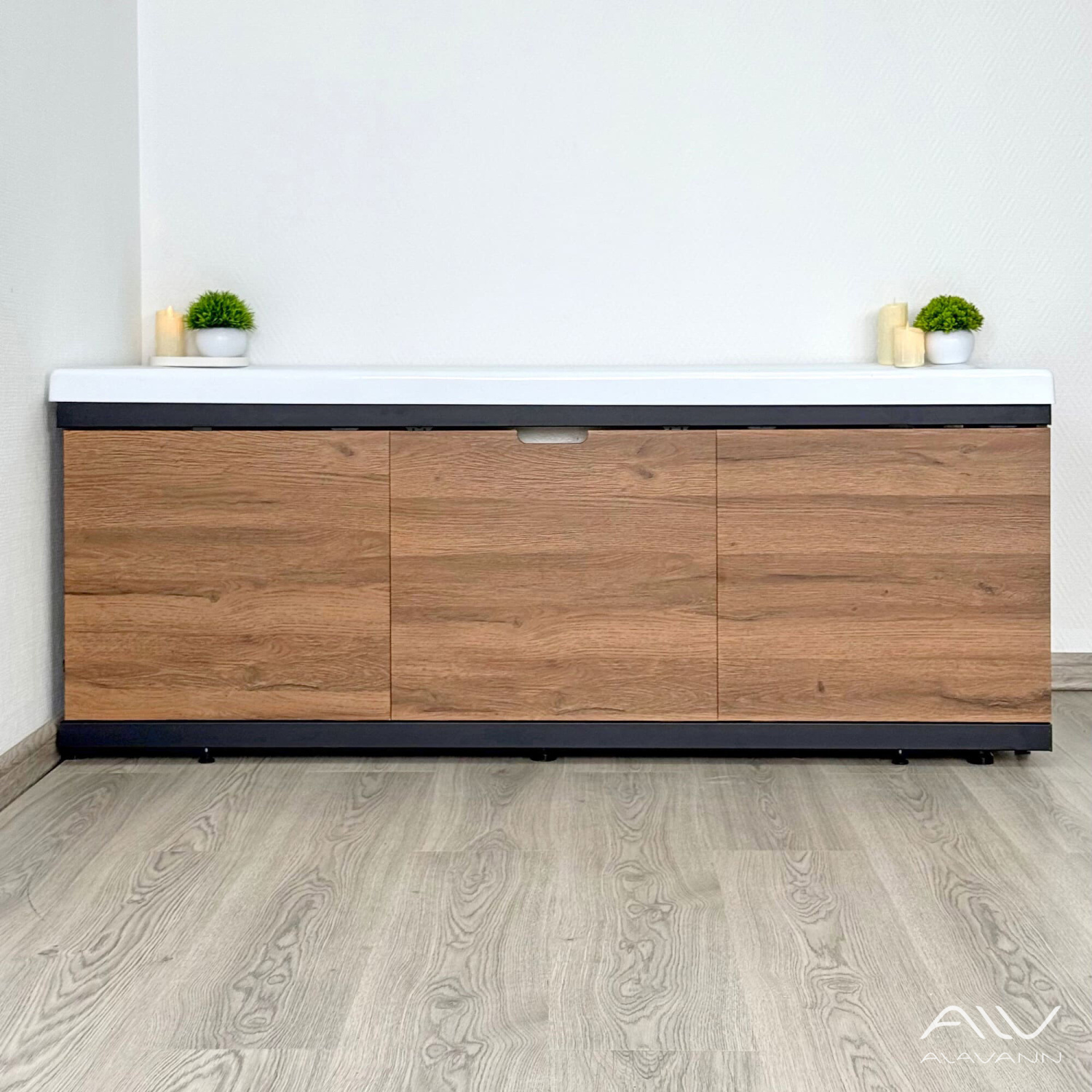 Экран под ванну Alavann Rita Black AL 170 раздвижной со съемной дверкой дуб