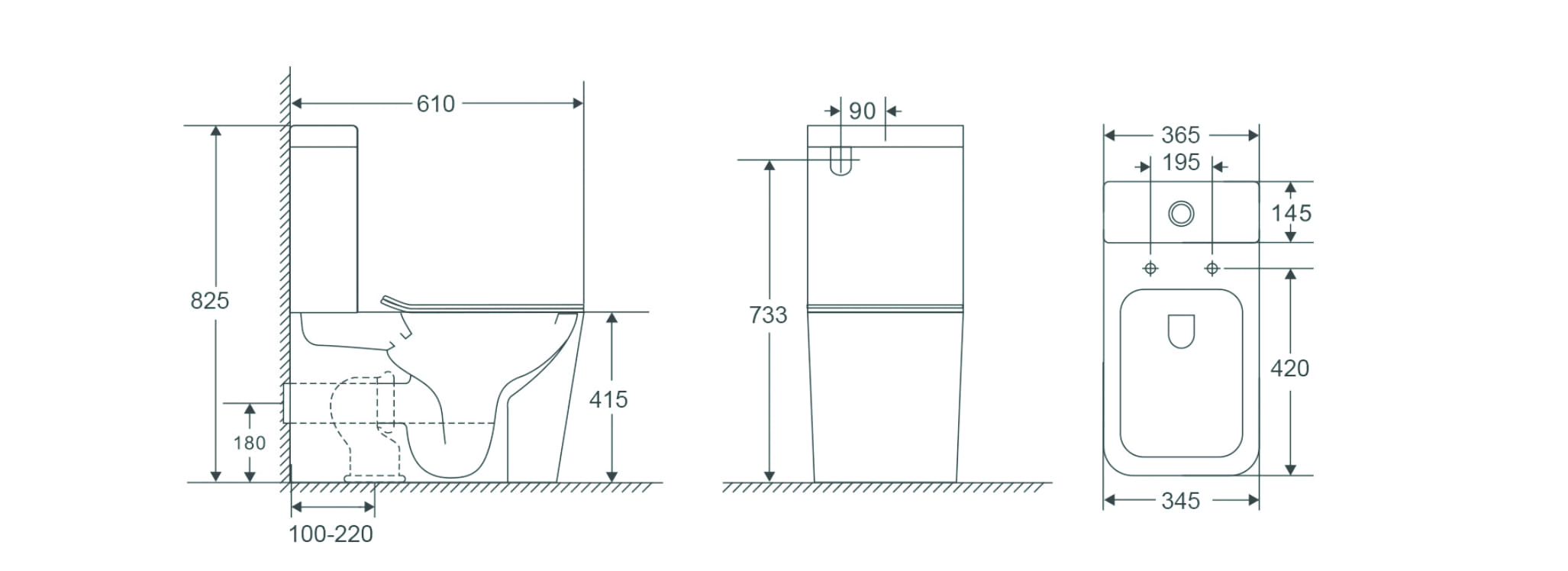 Унитаз напольный безободковый Terminus Ватикан 610х365 белый