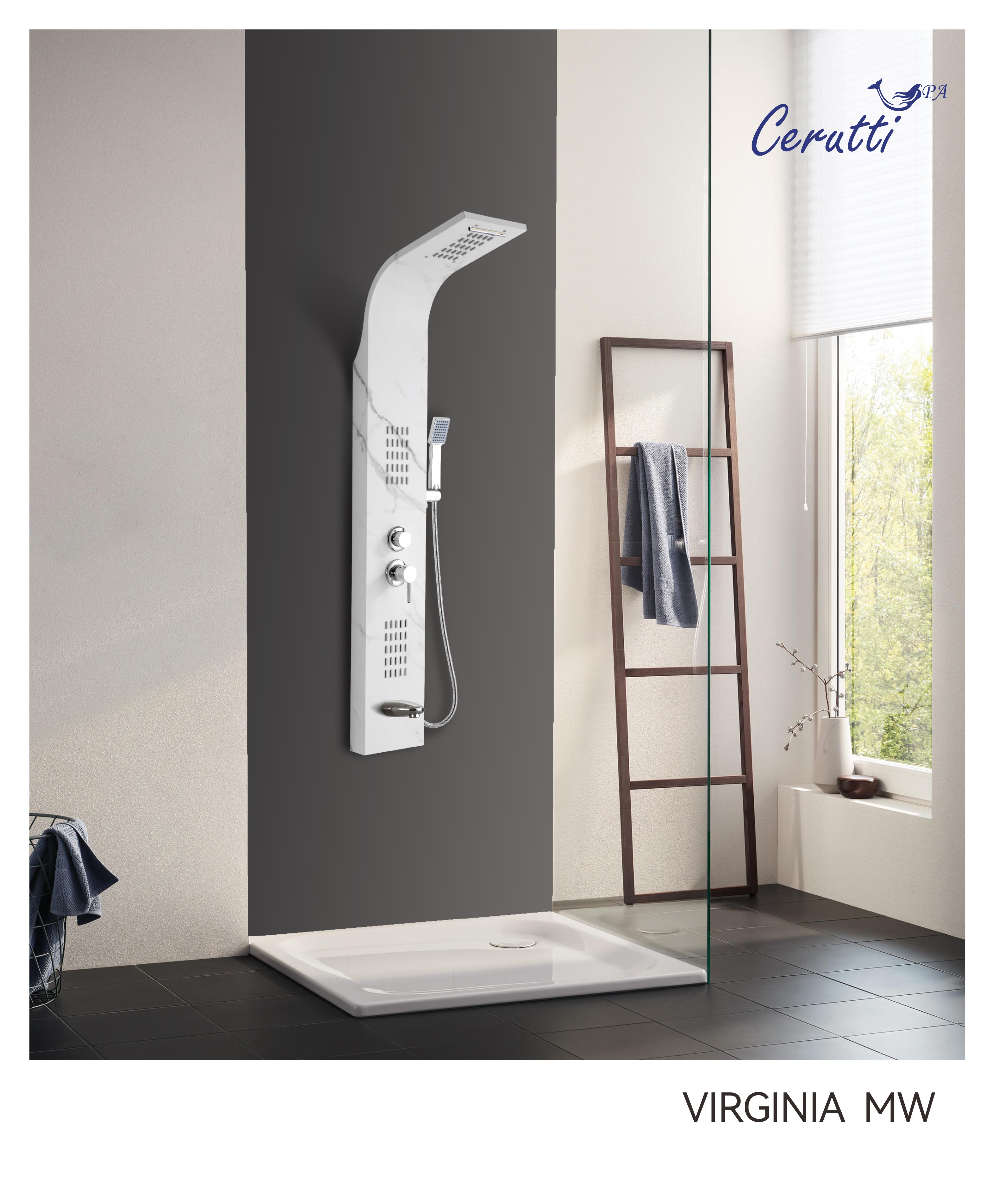 Душевая панель Cerutti Spa VIRGINIA MW CT9982 белый мрамор