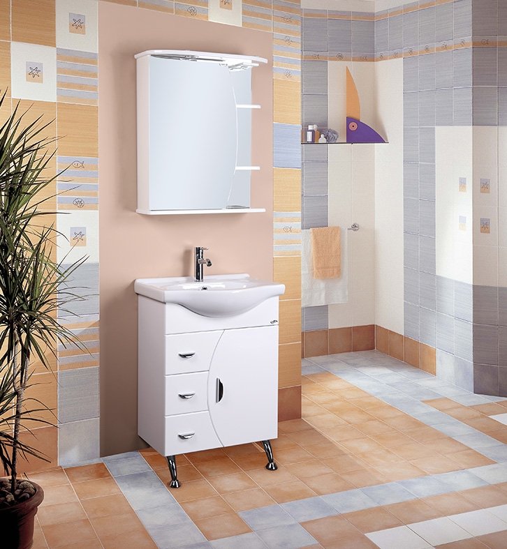 Мебель для ванной Onika Луна 60.106 комплект, напольный, белый