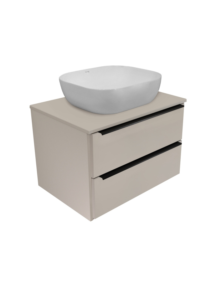 Тумба подвесная Runo Мальта 70 под накладную раковину, розовый/бежевый