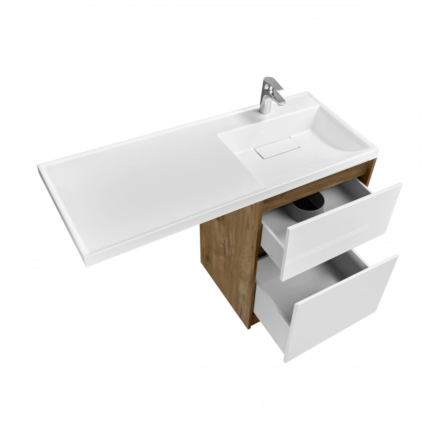 Тумба под раковину AQUATON Лондри 60, Дуб Рустикальный/белый