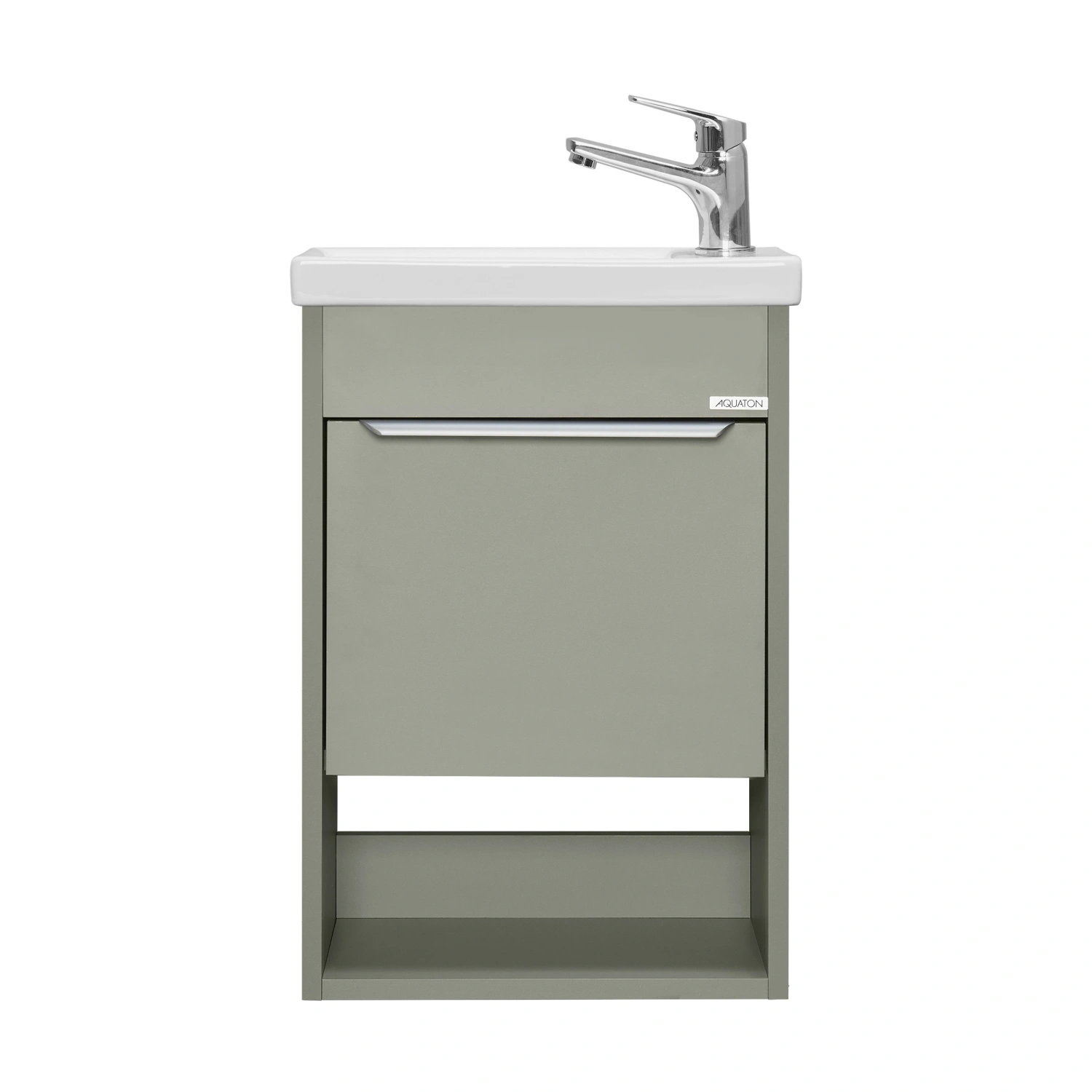 Тумба подвесная Aquaton Хоуп 40 с раковиной Миранда 40, 1 ящик, хаки от магазина Vanna-Vanna.ru!