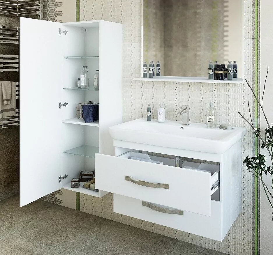 Пенал Sanflor Одри 40 L подвесной, белый