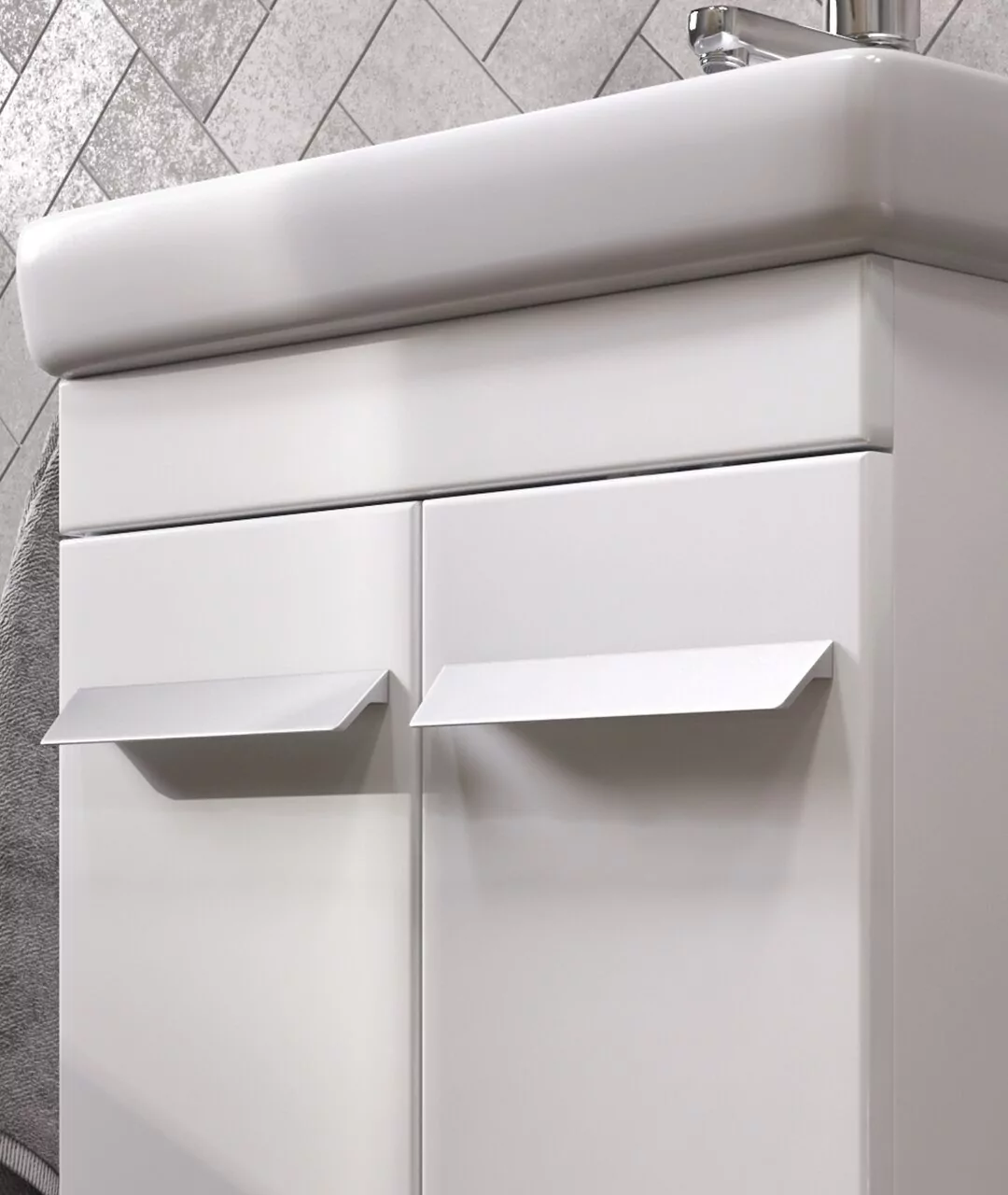 Тумба напольная Vigo Nova 50 с раковиной Тигода 50, 2 двери, белый