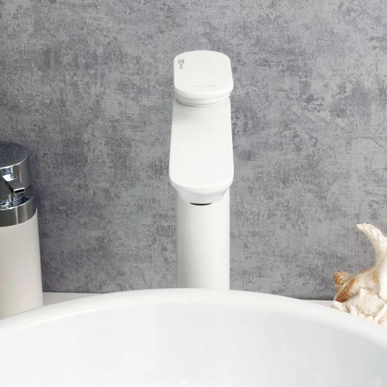 Смеситель для раковины WasserKRAFT Mindel 8503H белый Soft-touch