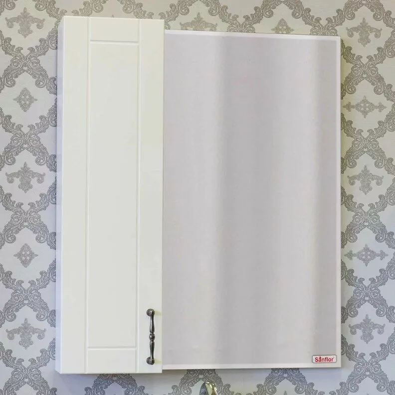 Зеркало-шкаф Sanflor Глория 65 L белый матовый