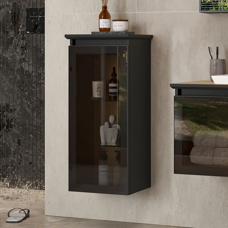 Полупенал подвесной EQUIL Strong 36 подвесной, со столешницей, R/L, 1 дв., дуб черный