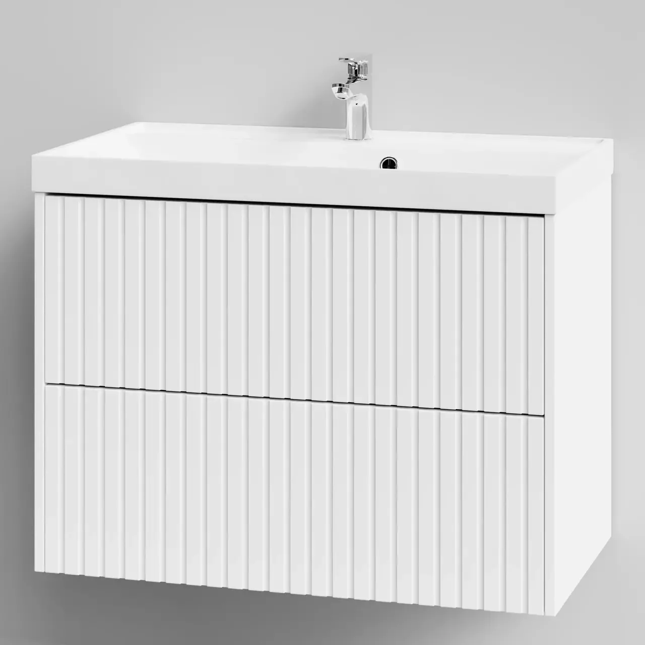 Тумба подвесная Vod-ok Тач 80 2 ящика с раковиной Classica 80, белая + 13 цветов