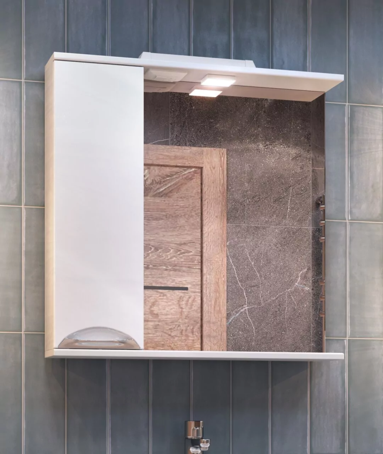 Зеркало с шкафчиком Vigo Callao 70 L, свет, белый