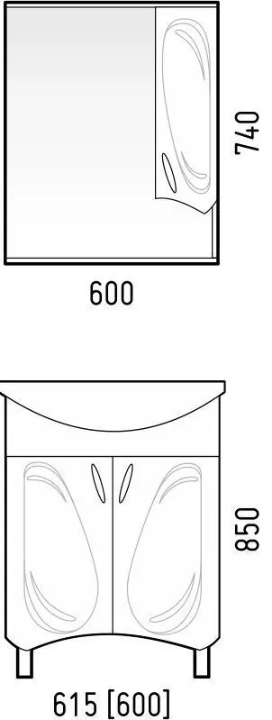 Мебель для ванной Corozo Кентис 60 комплект, напольный, белый