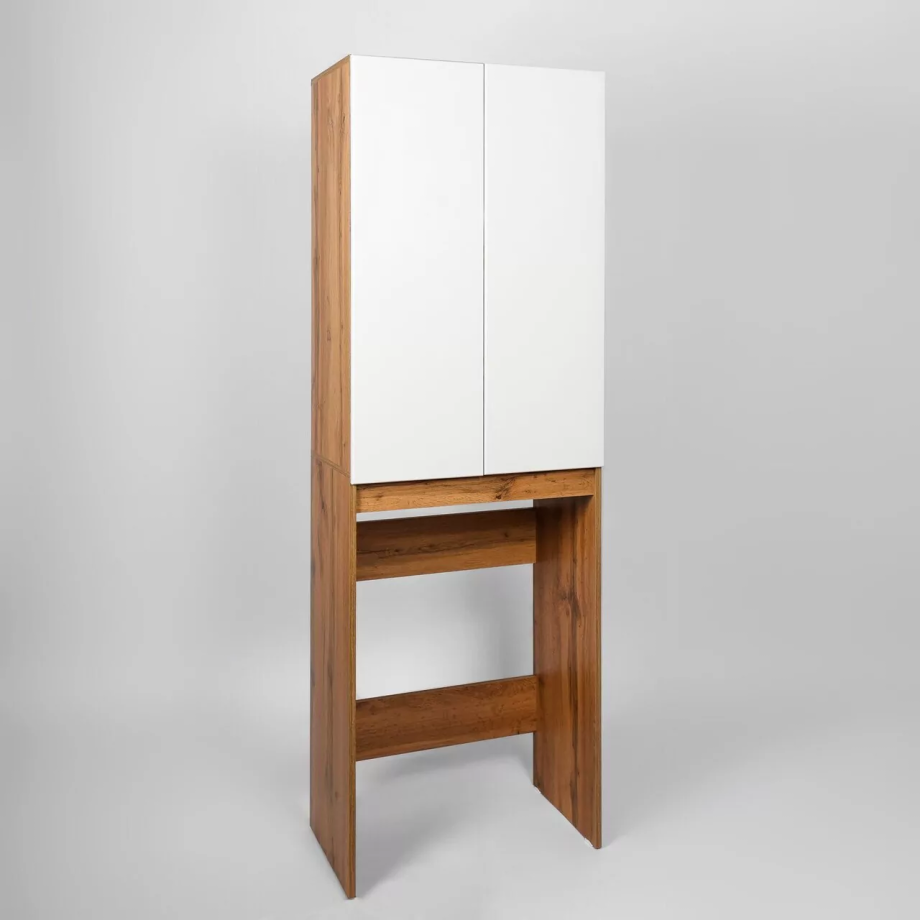 Пенал Viant Бостон 65 напольный, над стиральной машиной, белый/дуб вотан