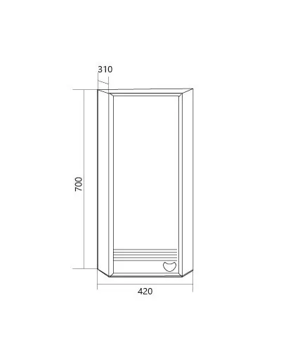 Шкаф навесной 1Marka Story 43П R угловой, белый